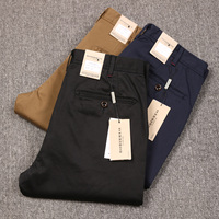 Pantalon homme en pur coton haut de gamme, fin, infroissable, pour affaires et loisirs, collection Printemps/Été 2026, vente en gros usine