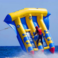 Bateau gonflable flottant pour parc aquatique, bateau banane gonflable, tube remorquable, bateau poisson volant gonflable