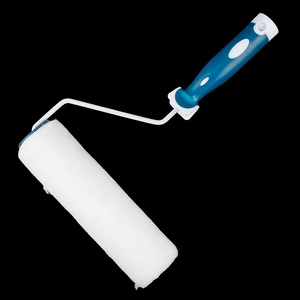 OEM Personnalisé 9 pouces Bleu Blanc Industriel/Do-It-Yourself Rouleau à peinture en tissu hautement élastique Brosse à quatre côtes Support blanc - Product Image 5