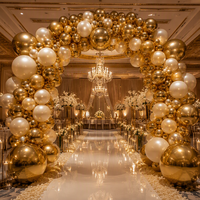 50 ballons ronds gonflables biodégradables de 12 pouces, épaissis, haute élasticité, écologiques, en latex chromé métallisé pour mariage