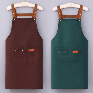 <strong>Custom</strong> logo Best Polyester Cotton Fabric Canvas <strong>Bib</strong> Breathable Brown <strong>Adult</strong> Apron With Pockets - Product Image 6