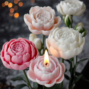 J5281/2/3 3Styles 3D Peony Flower Silicone Mold for Candle Making Diy Aromatherapy Candle Moulds for Gifts Livingroom Decor - Product Image 1