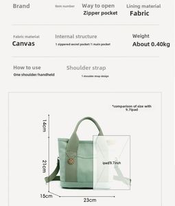 Bolso de Lona Japonés con Logotipo Personalizado, Bolso Bandolera, Bolso para el Almuerzo, Bolso Espacioso para Pañales para Mamá y Bebé - Product Image 4