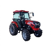 Tracteur agricole à cabine fermée de 50 CV, pneus larges, 4 roues motrices