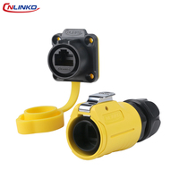 Connecteur Ethernet circulaire industriel étanche IP68 CNLINKO LP20 RJ45 M20, boîtier PBT à verrouillage rapide, prise mâle et femelle