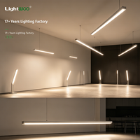 Lámpara Lineal LED Comercial de Alta Eficiencia Lumínica, Moderna, para Interiores de Oficina, de Aluminio, Enlazable, Regulable