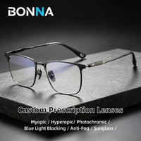 Lunettes de vue pour hommes en titane pur, monture sourcil 70809, bord large, pour grands visages, verres optiques sur ordonnance