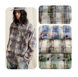 Cvc Yarn Dyed Flannel Fabric Hole Style Yarn Dyed Check Fabric Tie Die Cotton Yarn Dyed Plaid Fabric for <strong>Shirting</strong> - Product Image 1