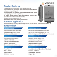 Caméra embarquée VSGPS 1080P pour voitures et camions, traceur GPS avec surveillance en direct, caméra de sécurité pour véhicule