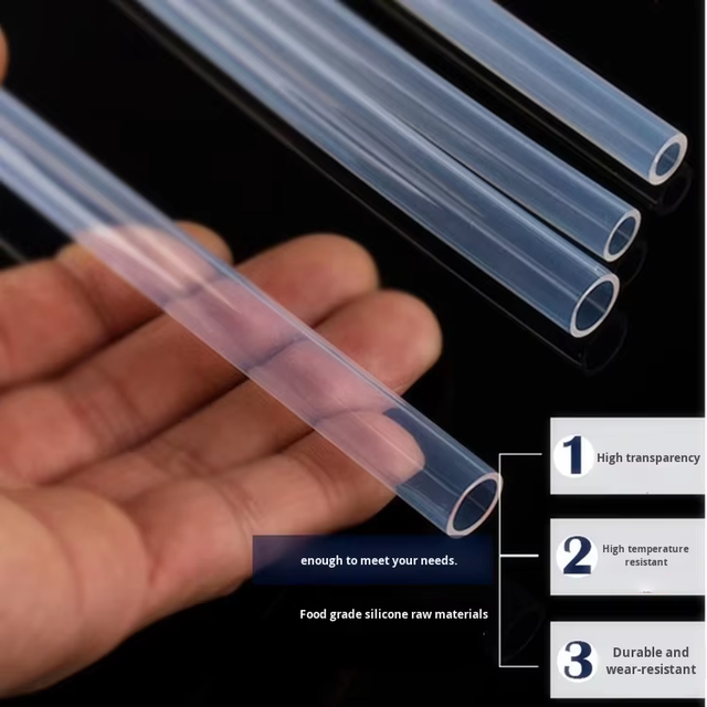 Custom Transparent Silicone Rubber Hose High Temperature Resistance (-60-250C) Odorless Food Grade Water Pipe Customized Size