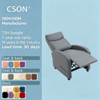 Fauteuil inclinable moderne en cuir avec structure métallique, réglable manuellement, une place, pour salon