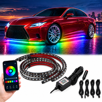 Éclairage LED RGB pour sous-châssis de voiture, bande lumineuse pour châssis, contrôle par application, synchronisation musicale, télécommande, éclairage ambiant extérieur de voiture