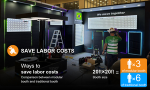 3D Design Custom Size Wooden &amp; PVC Modular Trade Show Exhibition Booth with Quick <strong>Setup</strong> 30min Build Easy Assembly - Product Image 4