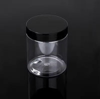 Conteneur de pots de crème cosmétique d'emballage de boîte en plastique transparente d'animal familier avec les couvercles en aluminium