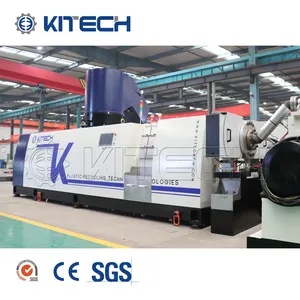 Kitech 1500kg/h PP Woven Bags/film compacting water ring pelletizing line soft film recycling Washing Recycled machine