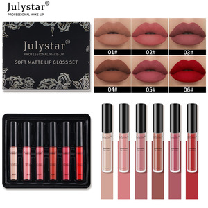 Superventas 6 unids/caja conjunto <span class=keywords><strong>de</strong></span> cosméticos brutos para <span class=keywords><strong>labios</strong></span> kit mate líquido labio bruto impermeable sin decoloración labio bruto maquillaje coreano - Product Image 3