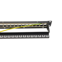 Panneau de brassage vide déchargé 19 "1U FTP 24 ports RJ45 CAT.5E/CAT.6/CAT.6A Panneau de brassage vierge