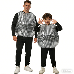 Disfraz de Halloween con Lentejuelas Brillantes, Traje <span class=keywords><strong>Disco</strong></span> Retro de los 70 y 80, para Mujeres, Hombres, Niños, Cantantes, Actuaciones en Escenario y Discotecas - Product Image 5