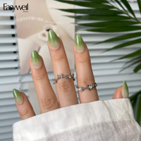 Easywell – Conception OEM/ODM – 30 faux ongles à presser dégradés en vrac, luxueux, mignons, pastel, avec colle et étiquette personnalisée