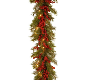 Décorations de Noël pour couronne de 180/270 cm, best-seller, avec pommes de pin, baies rouges artificielles <span class=keywords><strong>et</strong></span> éclairage LED - Product Image 3