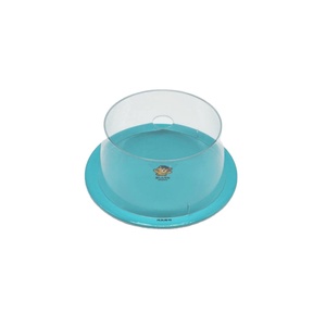 Customized Round Food Grade Raw Material PS Blue Food Container Tray Dish Transparent Plastic Plate Covers for Sushi Tray