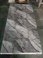 Lámina de PVC Reciclable con Acabado Brillante UV, Efecto Mármol, con Servicio de Corte, para Decoración de Paneles de Pared Interiores, Panel de Pared SPC