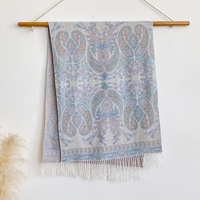 2025 nouvelles femmes ethnique Jacquard Polyester voyage écharpe épaissie Extra-longue Cape châle glands Durable multifonction pour l'hiver