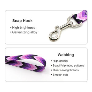Purple <b>Pink</b> Chevron <b>Dog</b> Collar and Leash Set Adjustable Buckle Closure Fashion Polyester Material for <b>Dogs</b> - Product Image 6