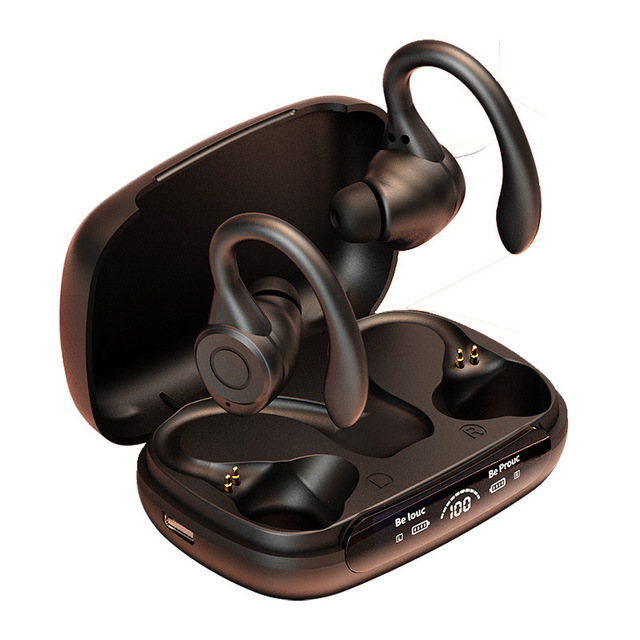 Y7 Digital Display Wireless for Bluetooth Headset Hanging Ear for Sports & Running Private Model TWS Earphone in Blue Chipset JL