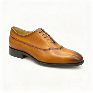 CACATUA 20260122-12 Scarpe Oxford Brogue in Vera Pelle con Lacci, Marrone Anticato Lucidato a Mano, per Uomo, Formali, Business, Matrimonio - Product Image 2