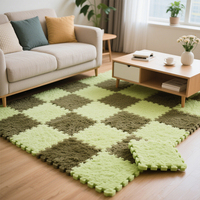 Tapis de sol puzzle en mousse avec surface en peluche pour chambre de bébé-Tapis EVA imbriqué pour aire de jeu et de repos