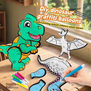 Juguete de ensamblaje de grafiti de dinosaurio tridimensional DIY para niños, pintura creativa, globos educativos, juguetes hechos de plástico duradero - Product Image 2