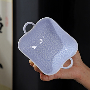 จานผลไม้ลายเมฆมงคลสองหู พอร์ซเลนหรูหรา สไตล์เรโทร สำหรับงานเลี้ยง - Product Image 3