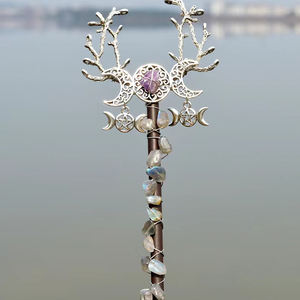 Varita de Cristal de Cuarzo Rosa Natural de 18 cm, Varita Mágica de Cristal de Hada, Piedra Curativa de Amatista, para Regalos - Product Image 3