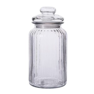 Wholesale 650ml 1350ml <strong>Rectangular</strong> Vertical-pattern <strong>Glass</strong> Storage Jars with <strong>Lids</strong>, Suitable for Nuts, Pickles, Snacks and Grains. - Product Image 2