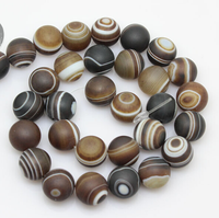 Offre Spéciale Perles Rondes en Agate Mate, Perles en Agate Rayée Café, Pierres Précieuses en Cristal pour la Fabrication de Bijoux