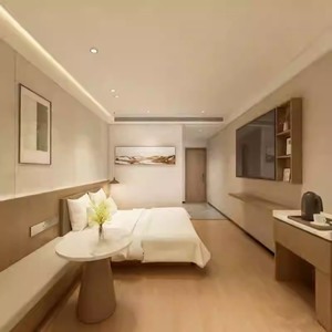 Muebles Comerciales Económicos, Juego de Dormitorio Estándar de Hotel de 3 Estrellas, Base de Cama de Madera con Cabecera, Mesitas de Noche y Mueble para TV - Product Image 6