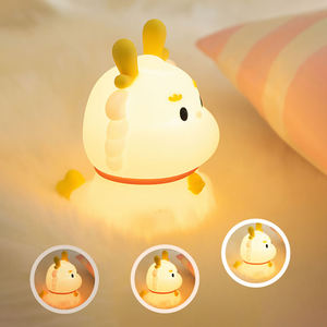 motion sensor portable cute Loong dragon Night Light For Kids Silicone LED USB Rechargeable Bedroom <b>touch</b> control <b>Lamp</b> - Product Image 4