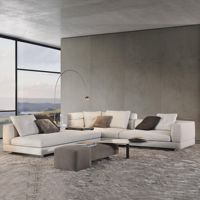 Ensemble de canapés modulaires sectionnels de luxe Furnistyle, design moderne, tissu en velours, pour hôtel et salon de villa