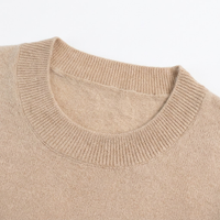 Pull en cachemire 100% haute couture à col rond pour femme, coupe ajustée, tricoté, respirant, avec logo frontal, collection automne/hiver