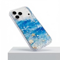 Étui magnétique à motif coquillage dégradé pour Samsung Galaxy S26 S24 Ultra Plus FE, coque transparente antichoc en TPU, motif étoile de mer océanique
