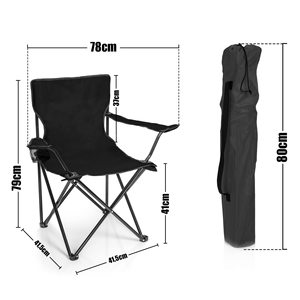 Chaise pliante en aluminium d'extérieur, chaise de jardin pliable, chaise portable pour le camping, le pique-nique, les loisirs et la pêche - Product Image 3