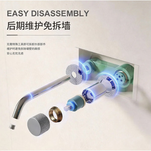 Thermostatic Wall Mount Basin Faucet Single Handle Ceramic Valve Core For Bathroom Sink Hotel Projects - Product Image 2