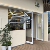 Porte battante double action en aluminium KFC avec panneau en verre trempé à retour automatique bidirectionnel pour entrée commerciale de restaurant