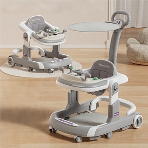 Marche-bébé 3 en 1 avec balançoire et <span class=keywords><strong>chaise</strong></span> haute, marche-bébé pliable en plastique avec roues, siège réglable en hauteur pour bébé - Product Image 1