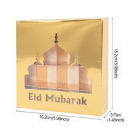 Boîte Cadeau de Bonbons pour le Festival de l'Aïd Moubarak, 16 Compartiments, Boîte à Bonbons, Chocolats et Gâteaux pour l'Aïd avec Fenêtre Transparente