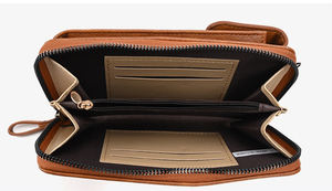 HUALIAN alla moda in pelle PU piccola borsa porta cellulare a tracolla in tinta unita Mini portafoglio per telefono per le donne - Product Image 5