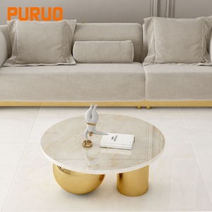 Puruo nhà máy Bán buôn giá Vòng Vàng thép không gỉ bằng đá cẩm thạch trắng bảng bên - Product Image 5