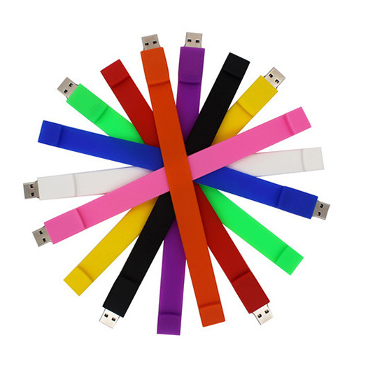 Colorful Bracelet Wristband USB Flash Drive 2.0 3.0 Memory USB Stick With Customized Logo 128MB 8GB 16GB 32GB