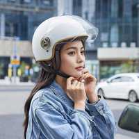 Casque Ouvert Homologué DOT Rétro 3/4 Style Vintage pour Scooter, Dirt Bike, Go-Kart, Cyclomoteur, Vélo Électrique avec Boucle Rapide Légère